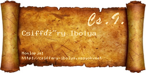 Csiffáry Ibolya névjegykártya