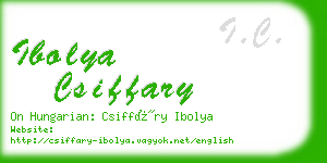 ibolya csiffary business card